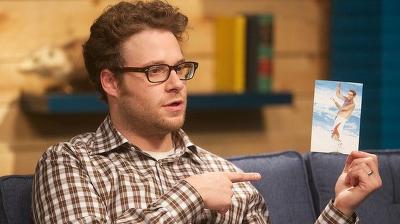 Seth Rogen Wears a Plaid Shirt & Brown Pants Summary