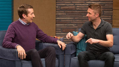 Chris Hardwick Wears a Black Polo & Weathered Boots Summary